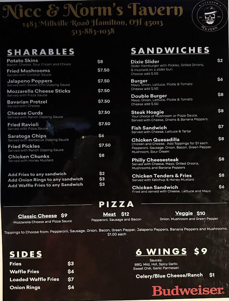 Nicc and Norms Tavern Menu image 1